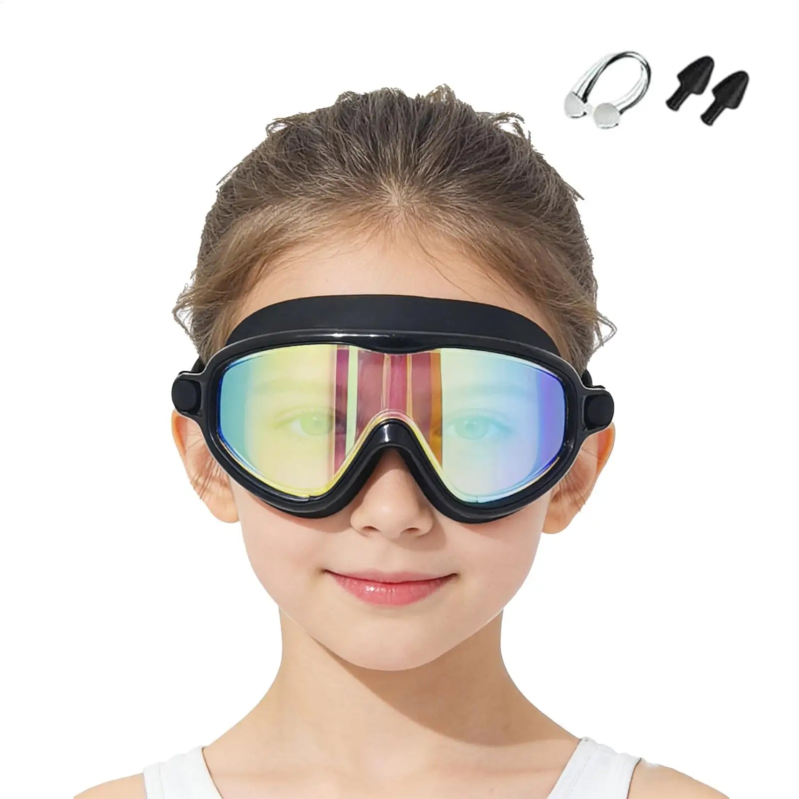 Kids Swim Goggles with Nose Clip & Earplugs Anti-Fog & Leakproof for Boys Girls Pool Beach Snorkeling Diving Water Sports Summer Peaceful Pleasures Health and Wellness
