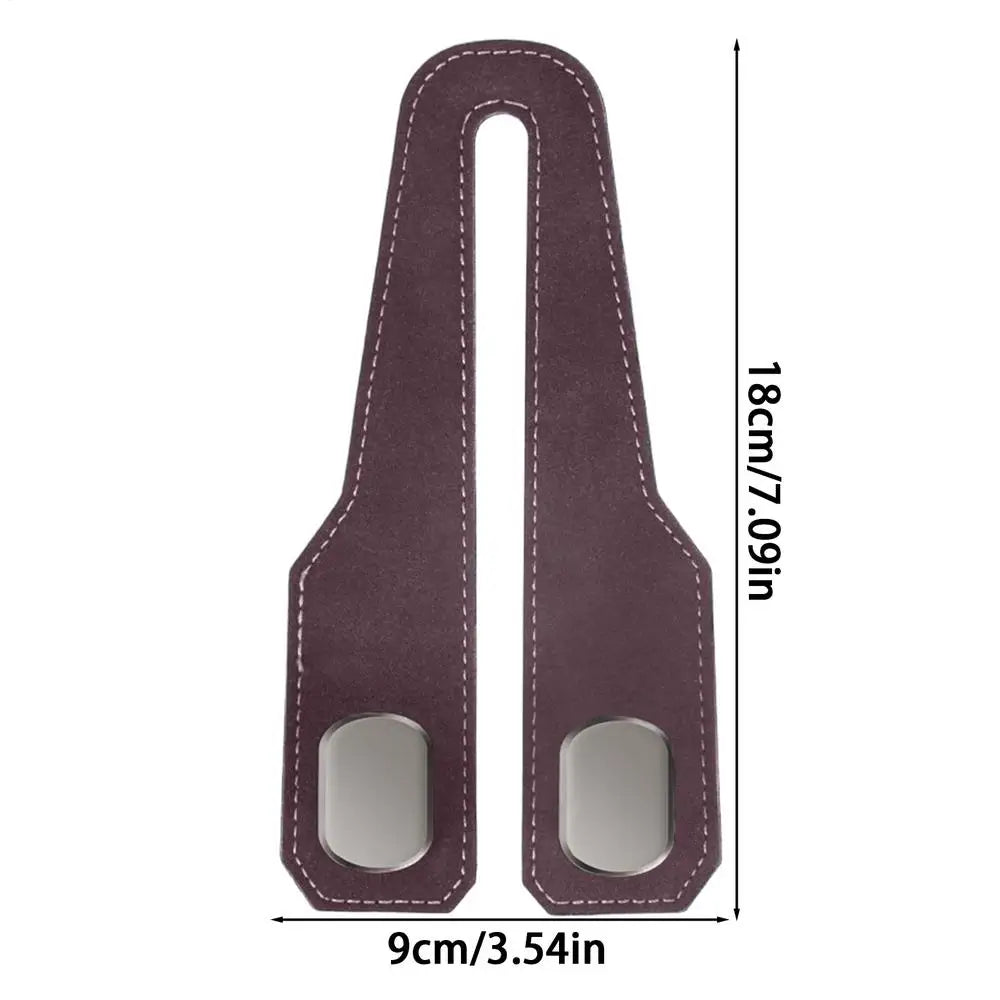Car Headrest Hook Hanger – Adjustable PU Leather Bag Organizer
