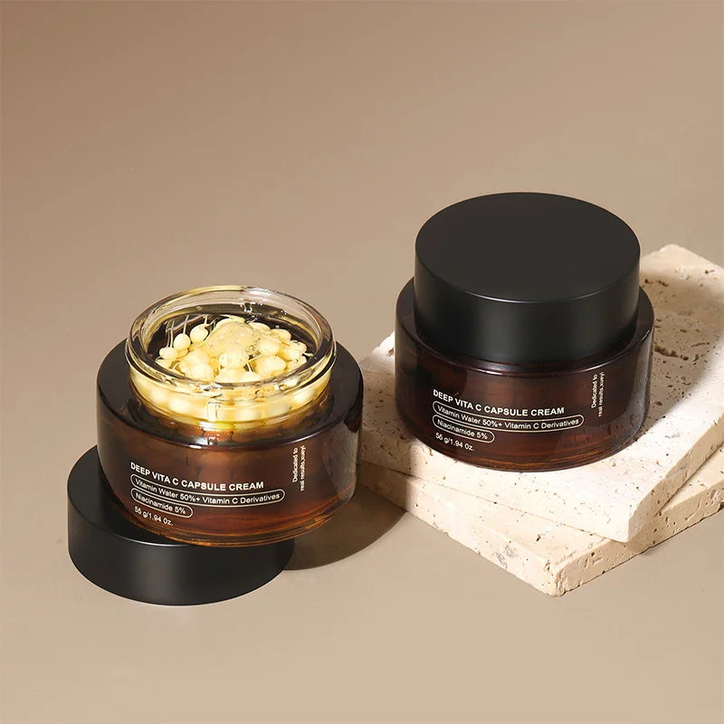 Vc Capsule Collagen Cream Brand Deep Moisturizing Hydration Firming Brightening Delicate Facial Skin Gentle Cream Peaceful Pleasures Health and Wellness