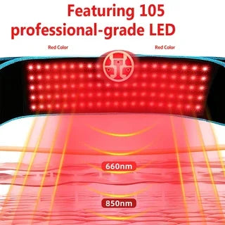 Electric Massage Belt with Red Led Lights, Waist Care Belt. Adjustable Brightness and Timer Settings--Suitable for Office/Home Use, Home Care Solutions, Workspace Comfort, Stylish Design, Durable Construction. Suitable for Nu Peaceful Pleasures Health and Wellness