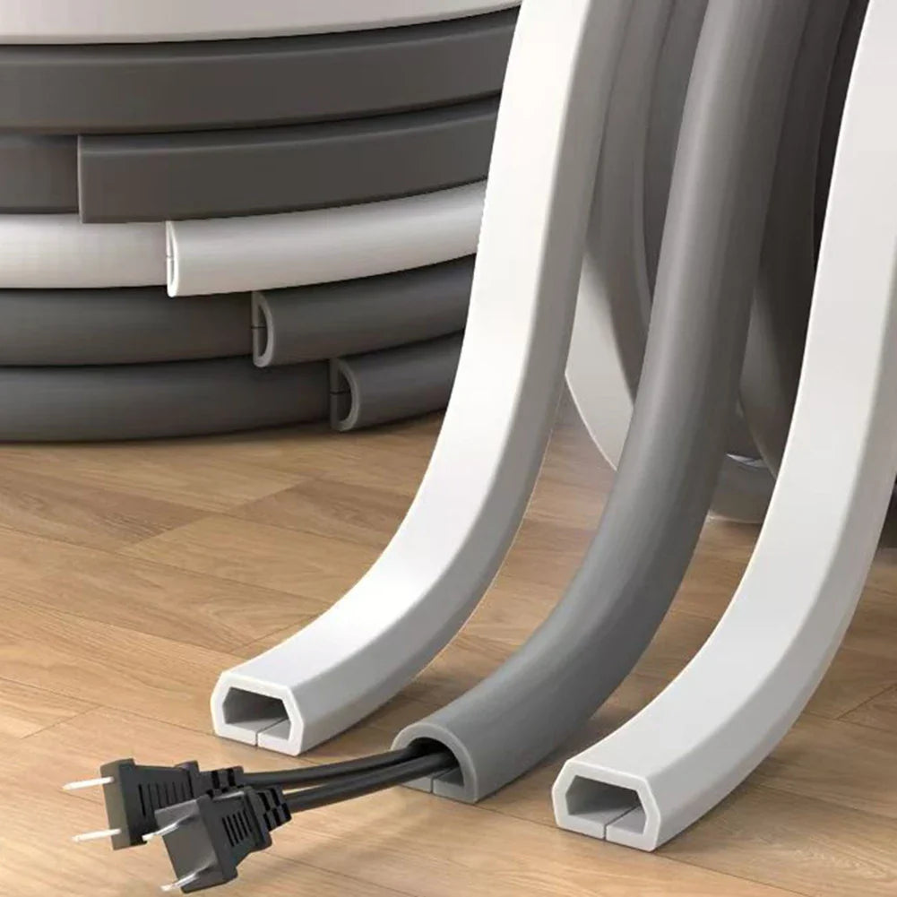 Self-Adhesive Floor Cord Cover – PVC Wire Hider & Cable Manager
