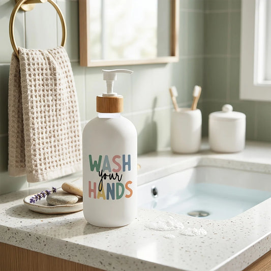 Boho Soap Dispenser with Pump – Refillable Countertop Hand Soap Pump Bottle Peaceful Pleasures Health and Wellness