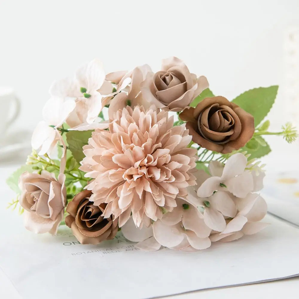 Artificial Silk Rose Bouquet for Wedding & Home Decor