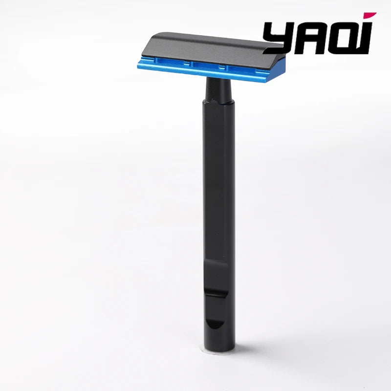 2026 New Arrival YAQI Black and Blue Color Tachi(Aluminum Version) Light Weight Single Edge Safety Razor 10mm Diameter Handle Peaceful Pleasures Health and Wellness RAAL2476-B