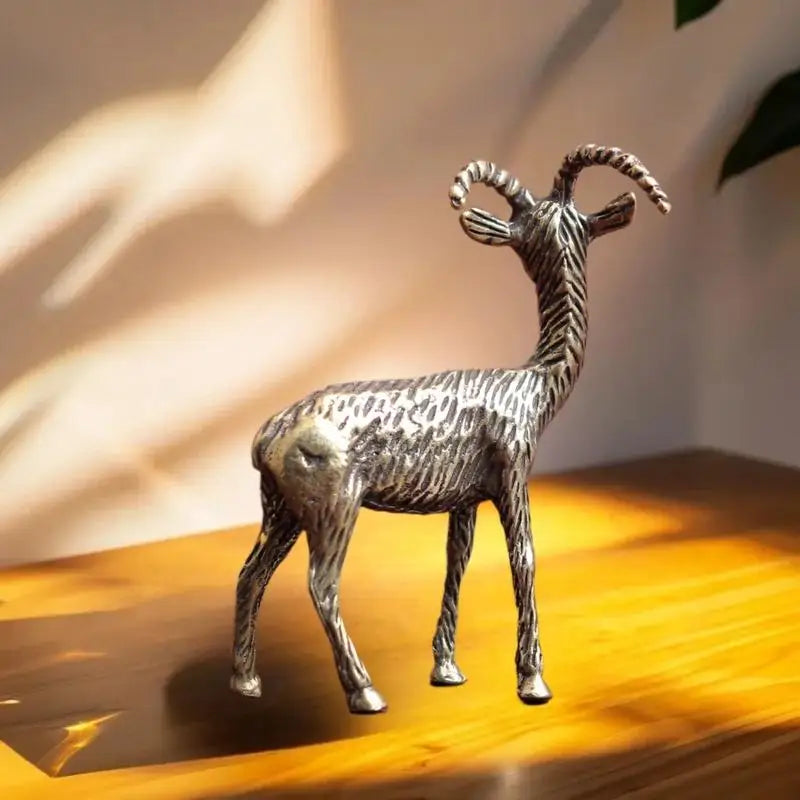Retro Brass Goat Statue | Handmade Home Decor & Tea Pet Brass Figurine Peaceful Pleasures Health and Wellness