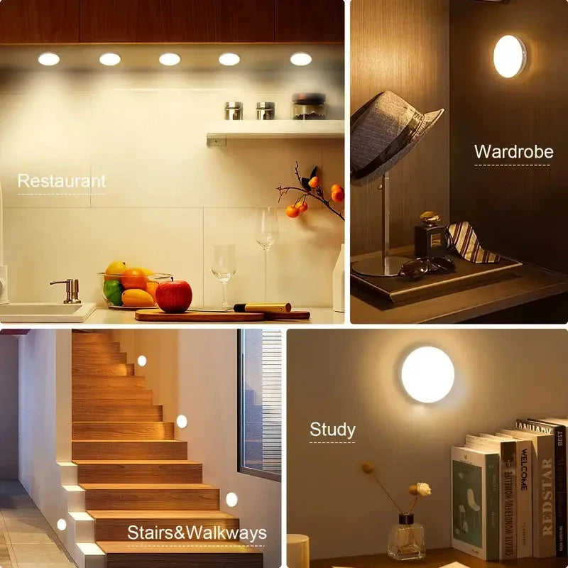 Motion Sensor LED Night Light USB Rechargeable 3-Pack