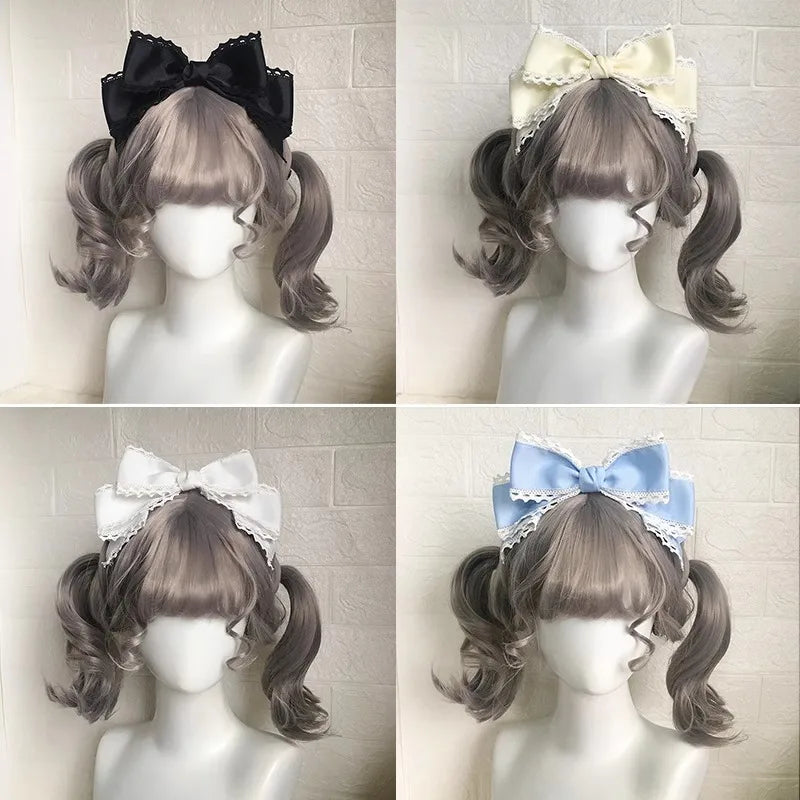 Big Bow Headwear Black Hair Accessory Personality Simple Lolita Hair Clip Women's Cute Hair Clips Blue Lolita Accessories Girls Peaceful Pleasures Health and Wellness