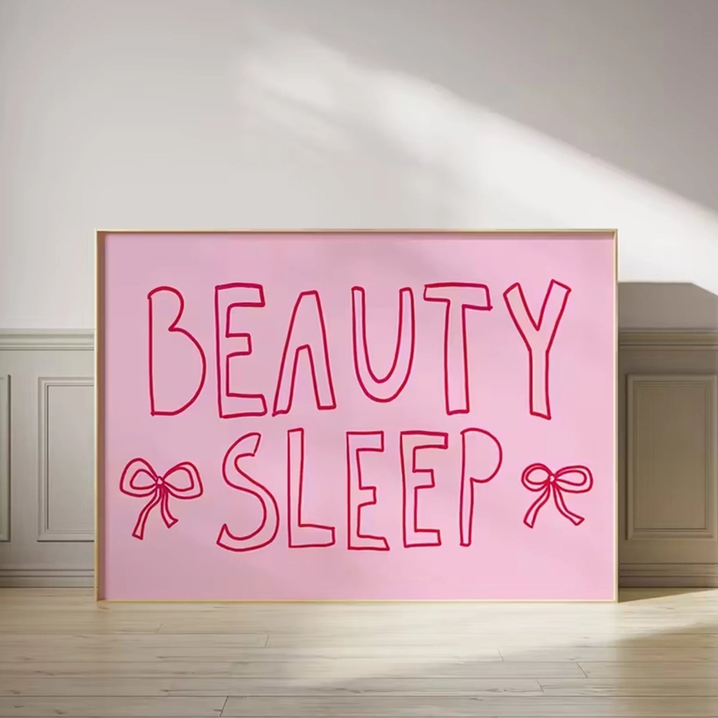 Pink Beauty Sleep Canvas Wall Art Poster | Bedroom Décor