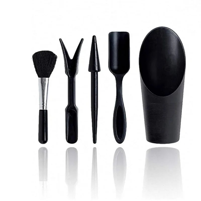 Black series succulent plant tools gardening tool set, indoor planting pot transfer gardening set Peaceful Pleasures Health and Wellness 5PCS