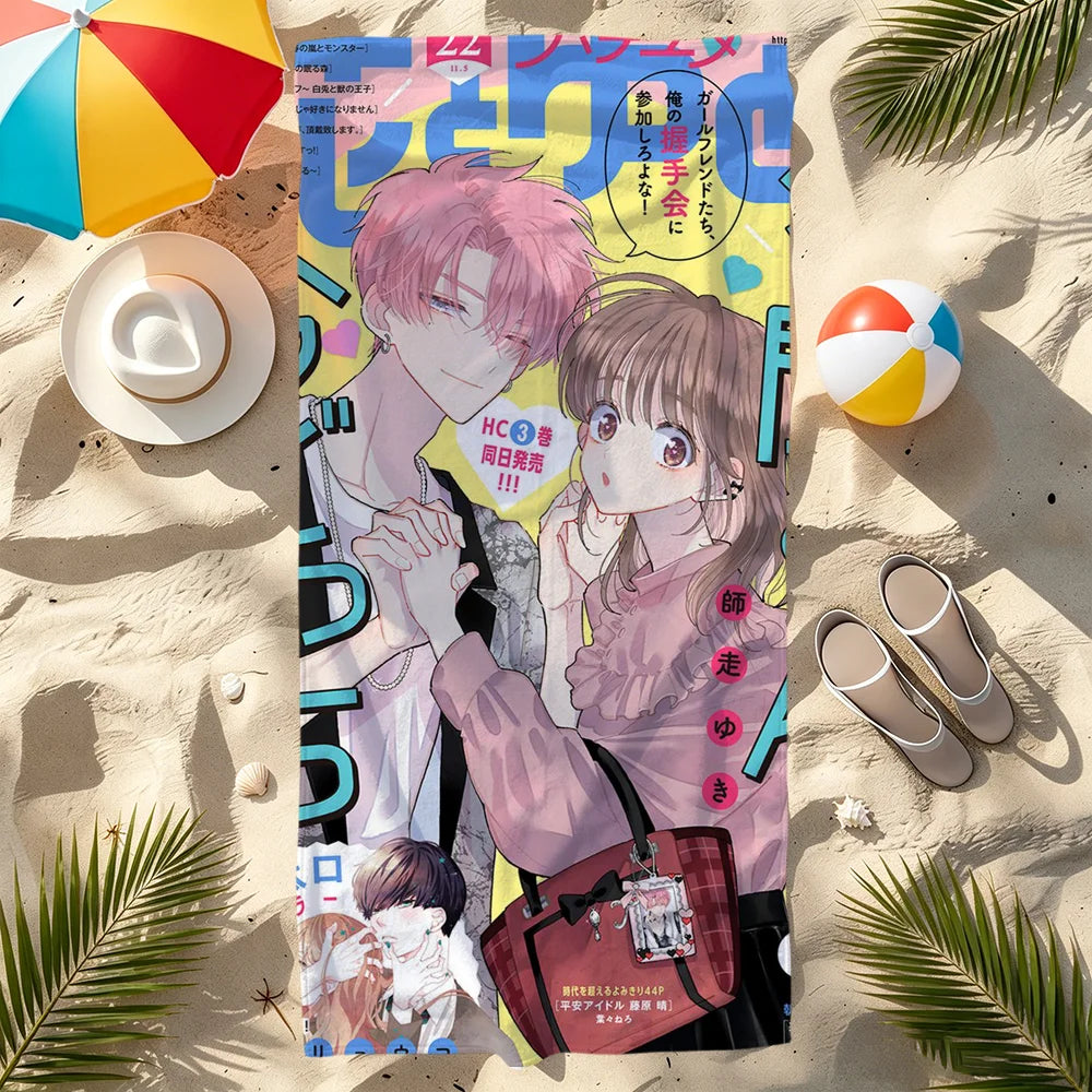 Anime Quick-Dry Beach Towel | Soft Pool & Travel Gift Quick-Dry Beach Towel Peaceful Pleasures Health and Wellness