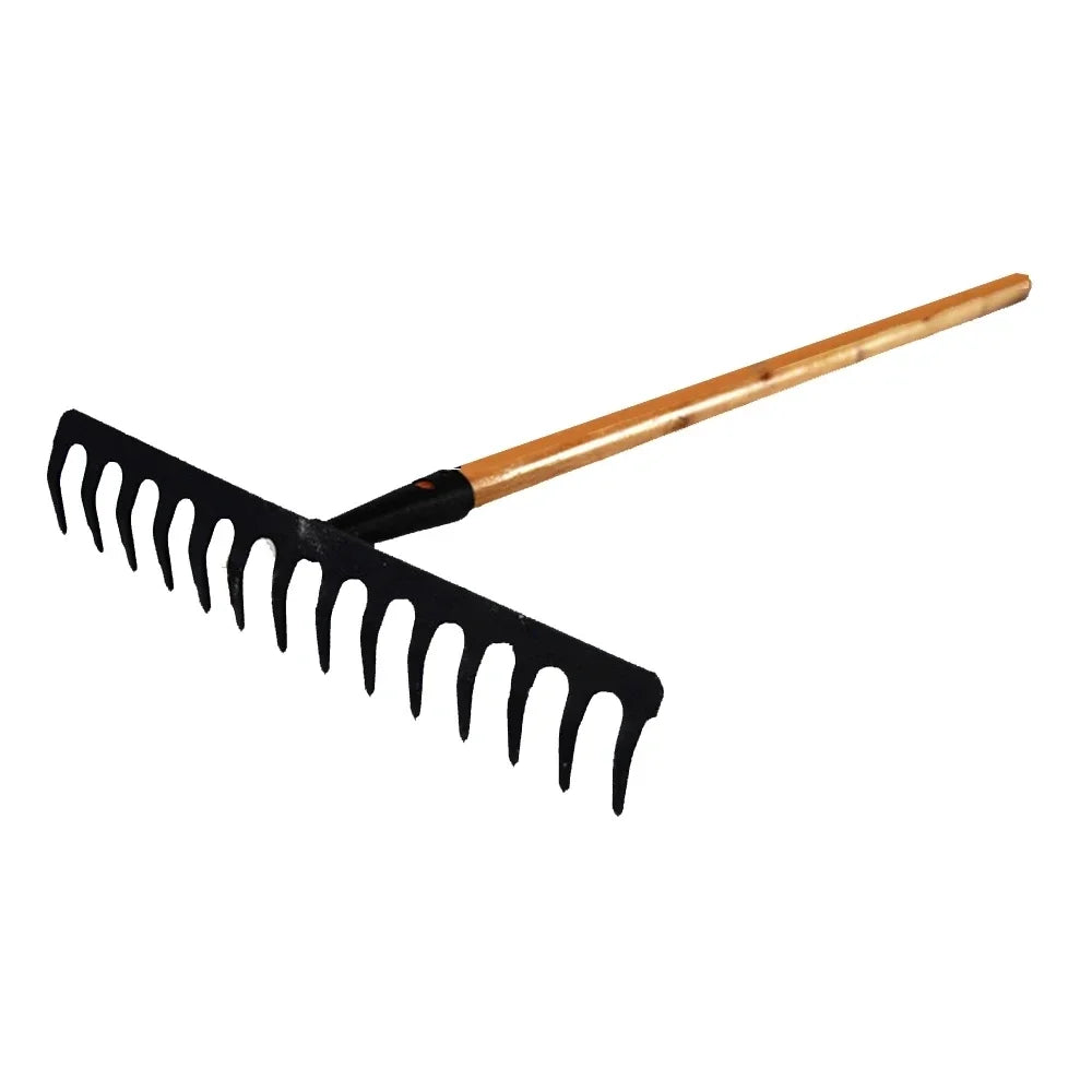 Farming Rake Stainless Steel Rake 14-Tooth Hay Deciduous Rake Pine Soil Rake Garden Gardening Tools Agricultural Farm Tools Peaceful Pleasures Health and Wellness