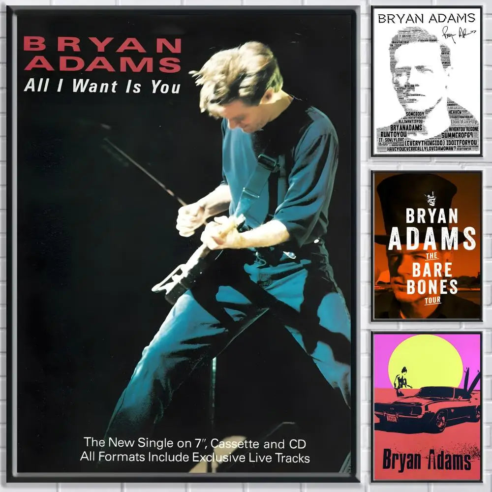 Singer B-Bryan Adams Poster HD Self Adhesive Waterproof Wall Art Ideal for Home Office Dorm Bedroom Great Gift Peaceful Pleasures Health and Wellness
