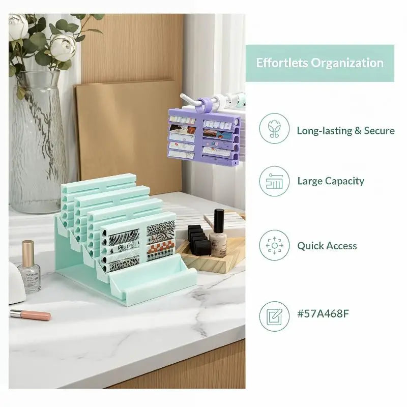 Nail Foil Storage Case Organizer Box For Transfer Paper Portable And Handy Display Stand For Salon Manicure Accessories Peaceful Pleasures Health and Wellness