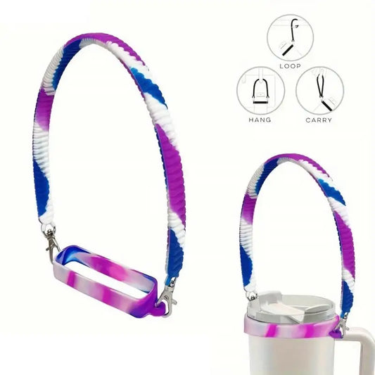 Silicone Water Bottle Rope Sling Solid Color Durable Simple Accessories for Sports Outdoor Bottle Carrier Strap Peaceful Pleasures Health and Wellness