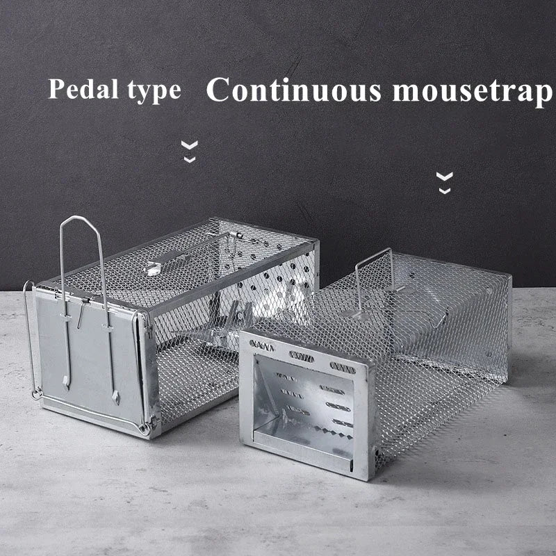 Automatic Continuous Catch Mouse Trap Galvanized Metal Rat Cage for Small Rodents Squirrels Humane Reusable Indoor Outdoor Peaceful Pleasures Health and Wellness
