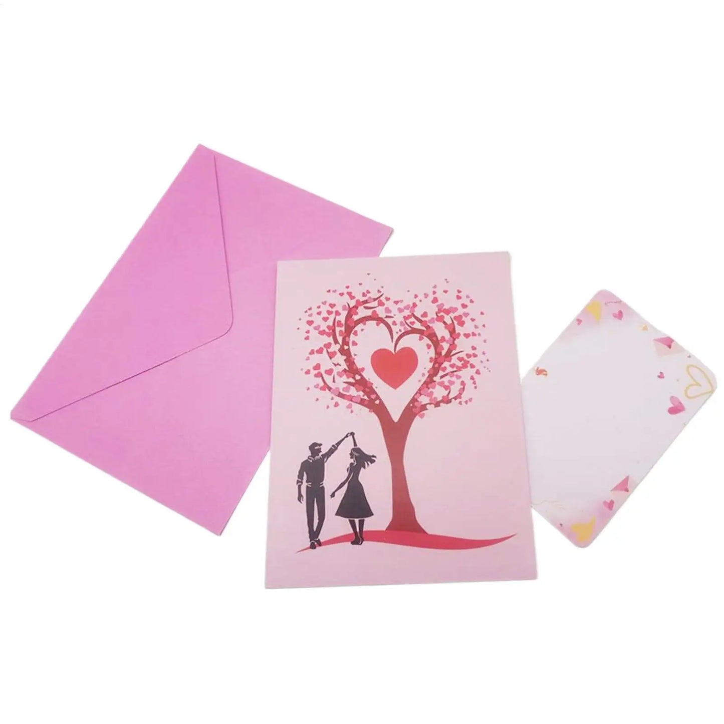 3D Pop-Up Heart Tree Couple Card – Romantic Greeting Card