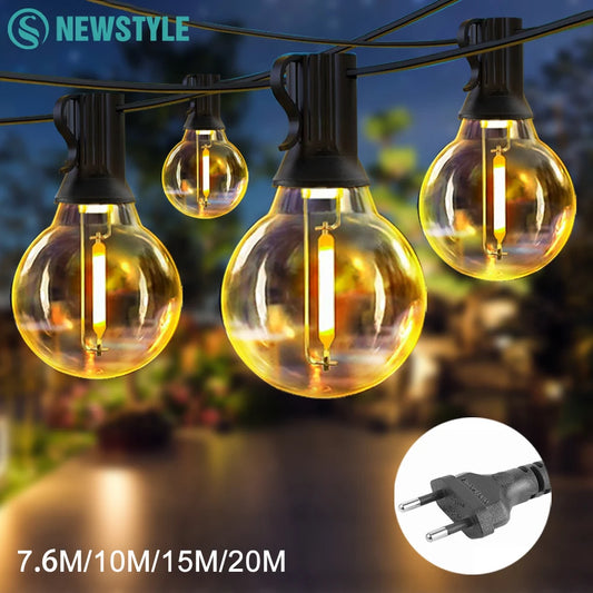G40 LED Outdoor String Lights | Shatterproof Patio Globe Bulbs Outdoor String Lights Peaceful Pleasures Health and Wellness