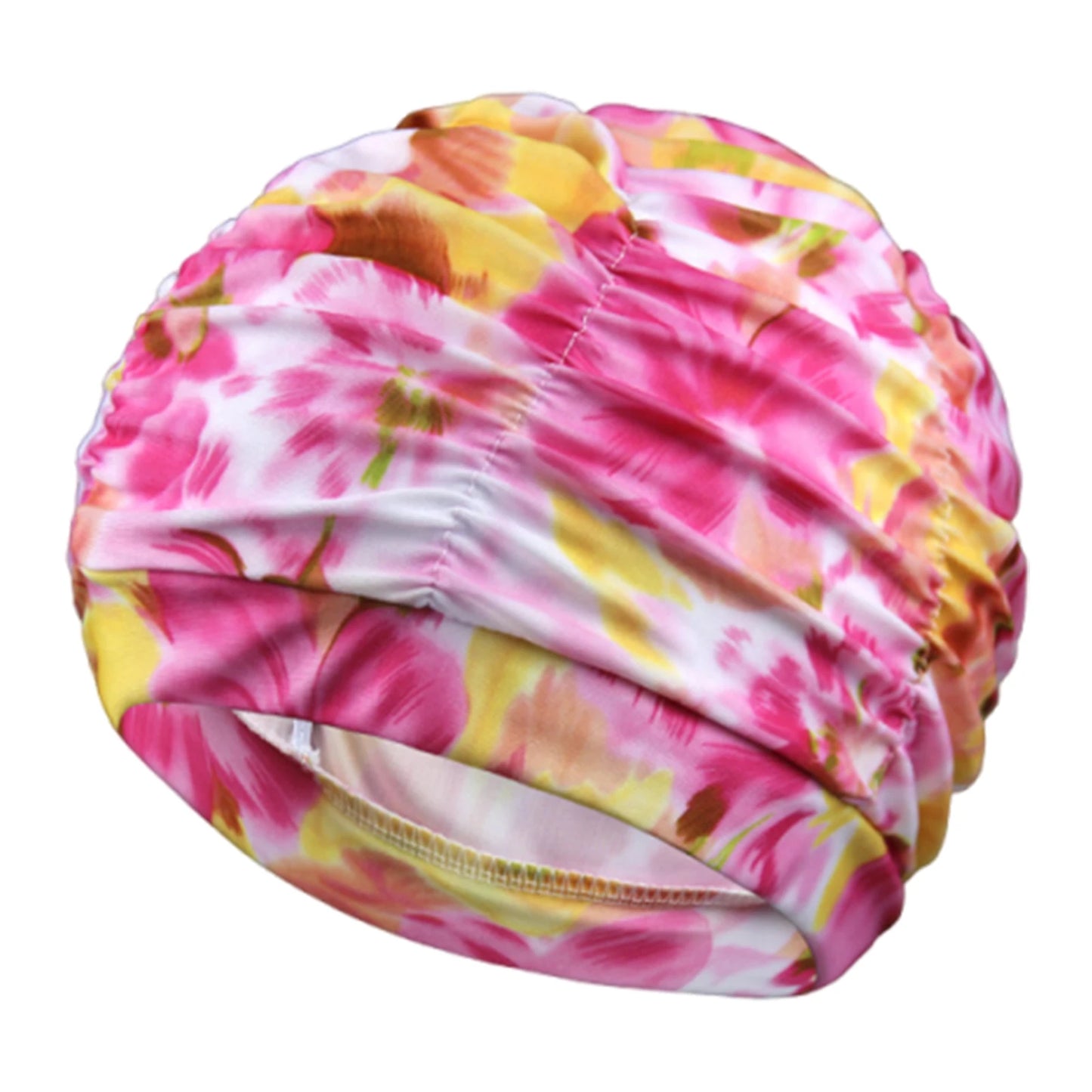 Printed Fabric Swim Cap Breathable Oversized Swimming Cap Lightweight Ear Protection Bathing Caps Diving Swimming Equipment Peaceful Pleasures Health and Wellness H
