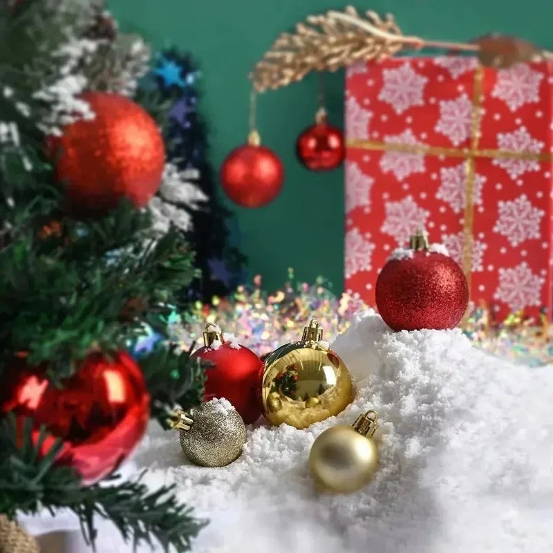 24Pcs 3/4/6CM Christmas Balls Big Ball Christmas Tree Pendant Ornaments for Party Decor 2025 New Year Navidad Gifts Accessory Peaceful Pleasures Health and Wellness