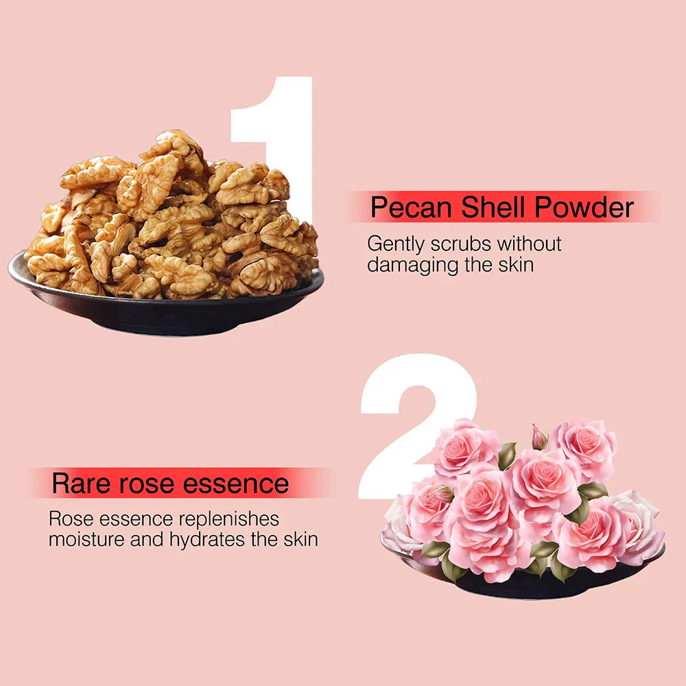 veérenae Rose & Walnut Body Scrub – All Skin Types