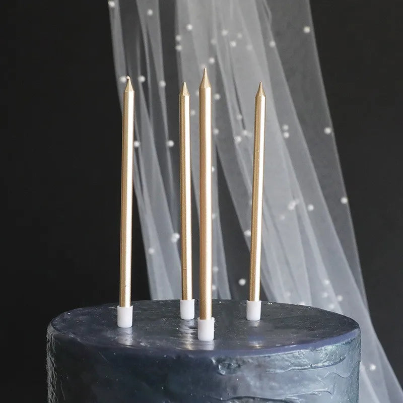 6pcs Metal Gold Silver Birthday Candles DIY Colorful Cake DecorasWedding Baby Shower Supplies Color Cake Topper Peaceful Pleasures Health and Wellness