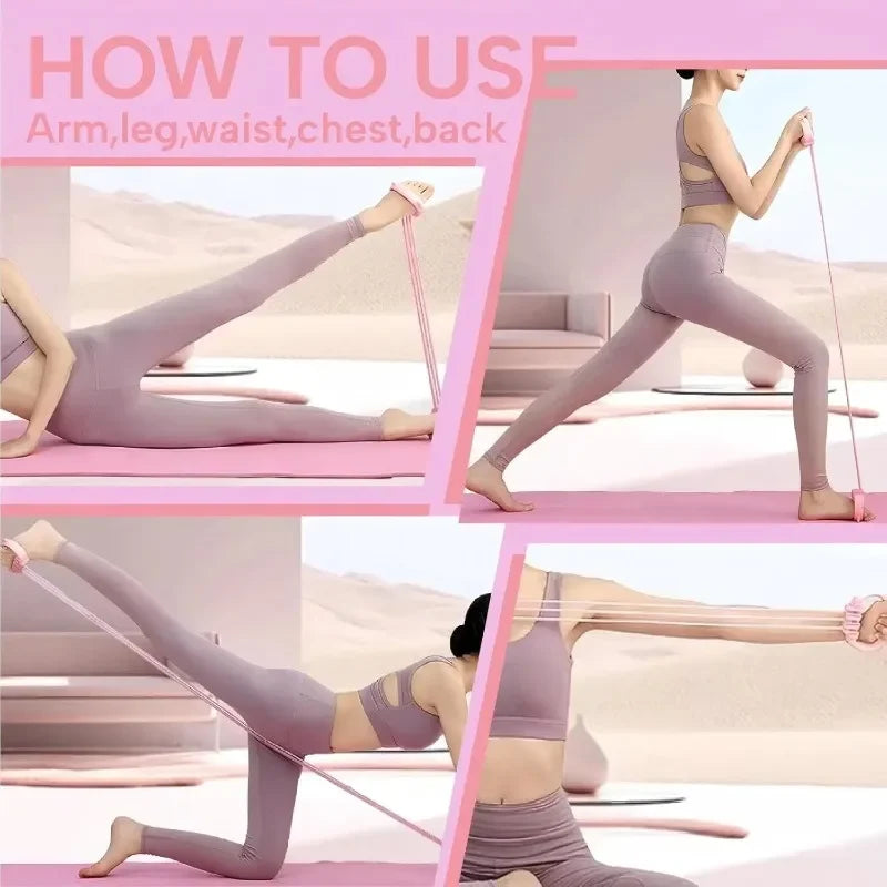 Yoga Stretch Strap 6 Adjustable Loops | Elastic Resistance Band