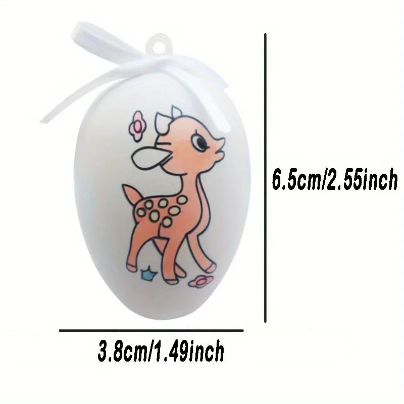 8 Sets of Easter Hand-Painted Plastic Egg Set, Hanging Easter Decorations, a Variety of Different Patterns Peaceful Pleasures Health and Wellness