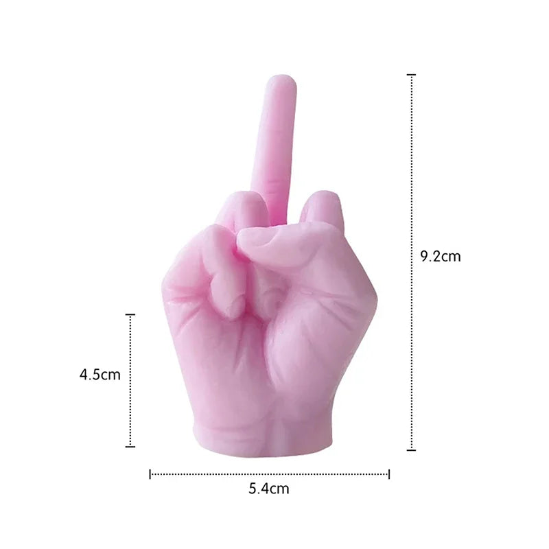 1pc Universal Creative Candles Middle Finger Shaped Gesture Scented Candles Durable Funny Quirky Gifts Home Decoration Ornaments Peaceful Pleasures Health and Wellness Pink