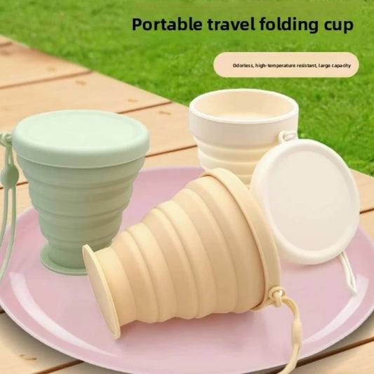 New model Portable Silicone Folding Cup with Hanging Hole Collapsible Outdoor Water Cup for Camping Hiking Travel toothbrush cup Peaceful Pleasures Health and Wellness