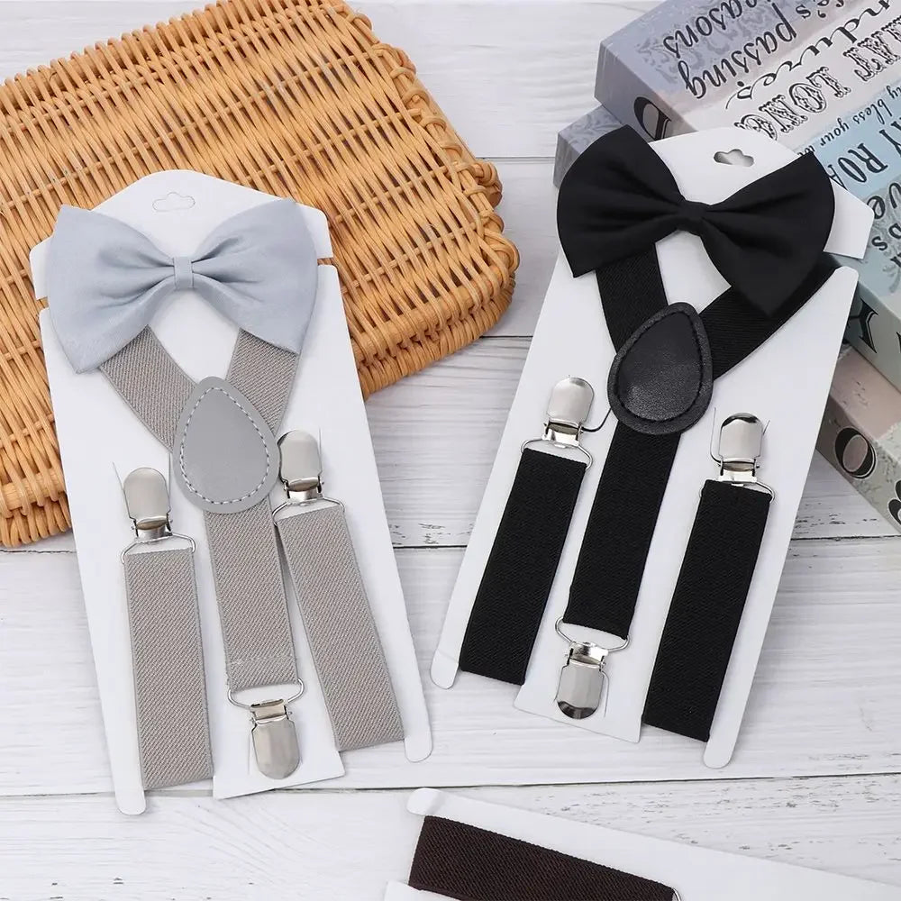 1 Pcs Adjustable Elastic Suspenders with Bow Tie for Kids Boys Girls Fashionable Y Back Suspenders Set Children Accessories Peaceful Pleasures Health and Wellness
