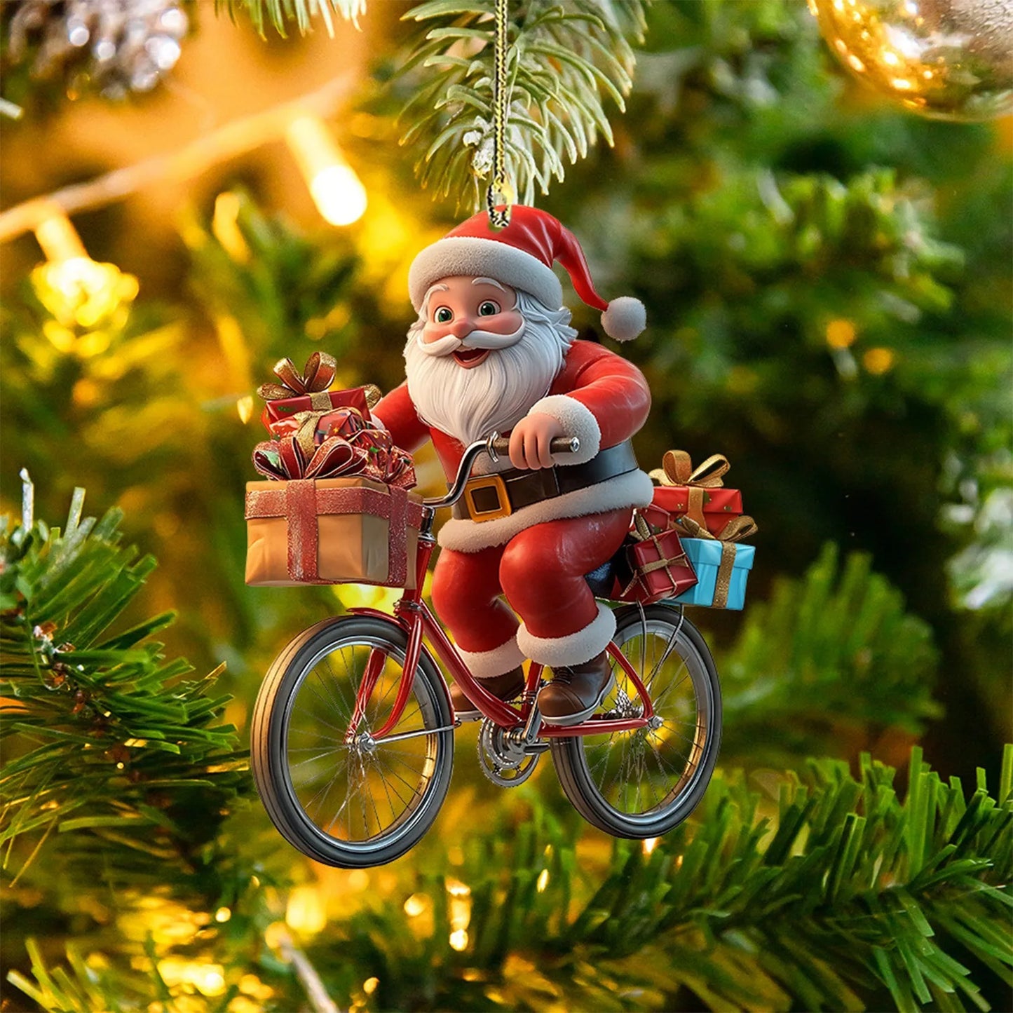 Acrylic 2D Christmas Ornaments – Santa & Snowman Pendants