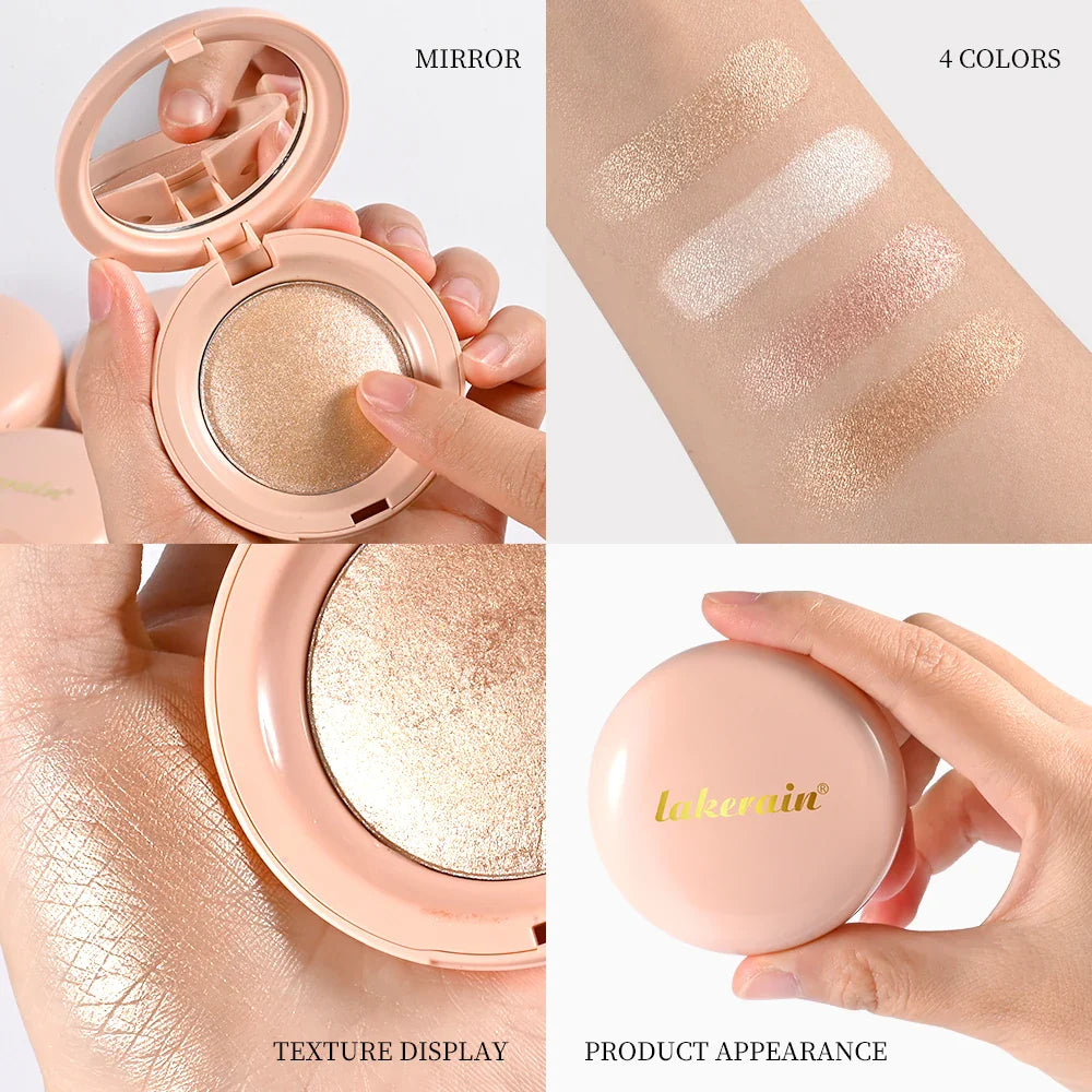 Lakerain Baked Highlighter Powder | Shimmer Glow Illuminator Baked Highlighter Powder Oasis Select