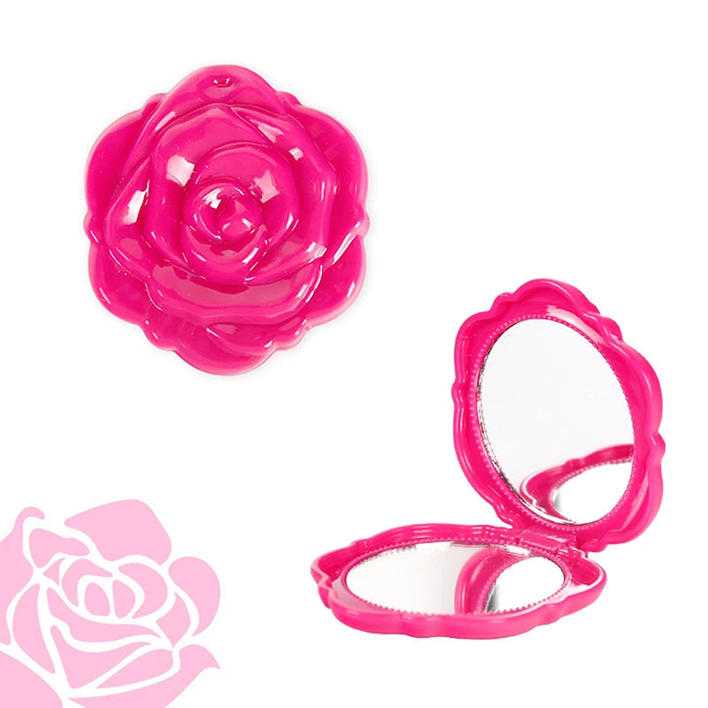 Retro Rose Double-Sided Folding Pocket Compact Mirror
