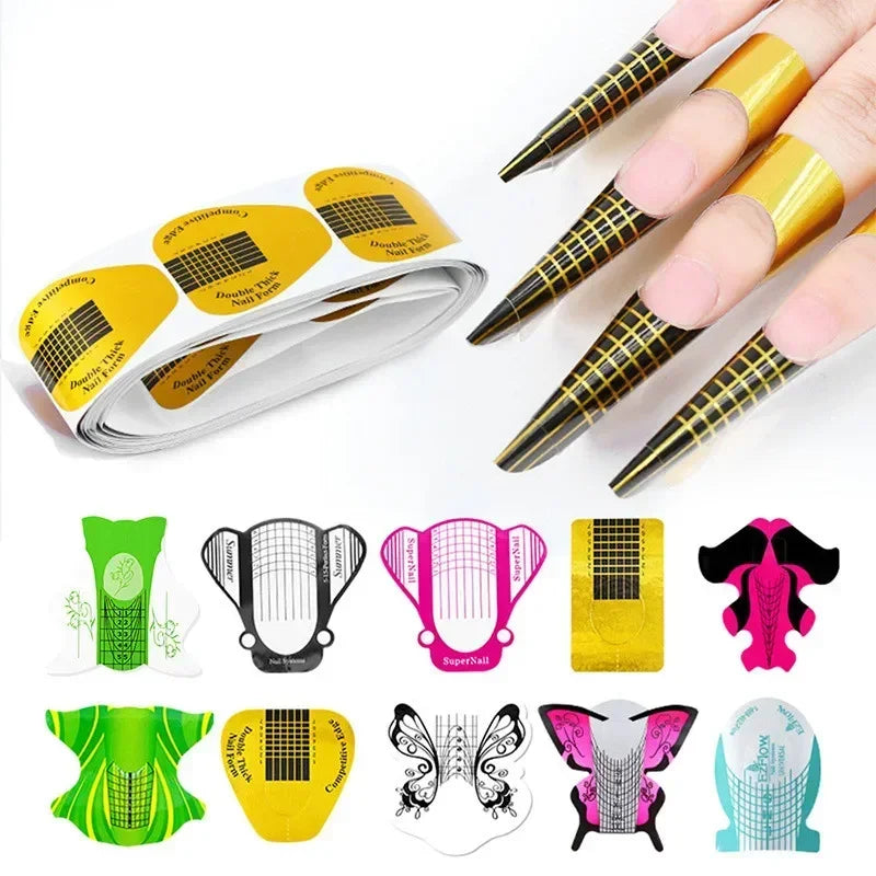 Acrylic Tool, Nail Gel Sticker Art Guide Mold, Manicure Stencil, French Nail Form Tips, 50 100Pcs, Acrylic UV Gel Extension Curl Peaceful Pleasures Health and Wellness