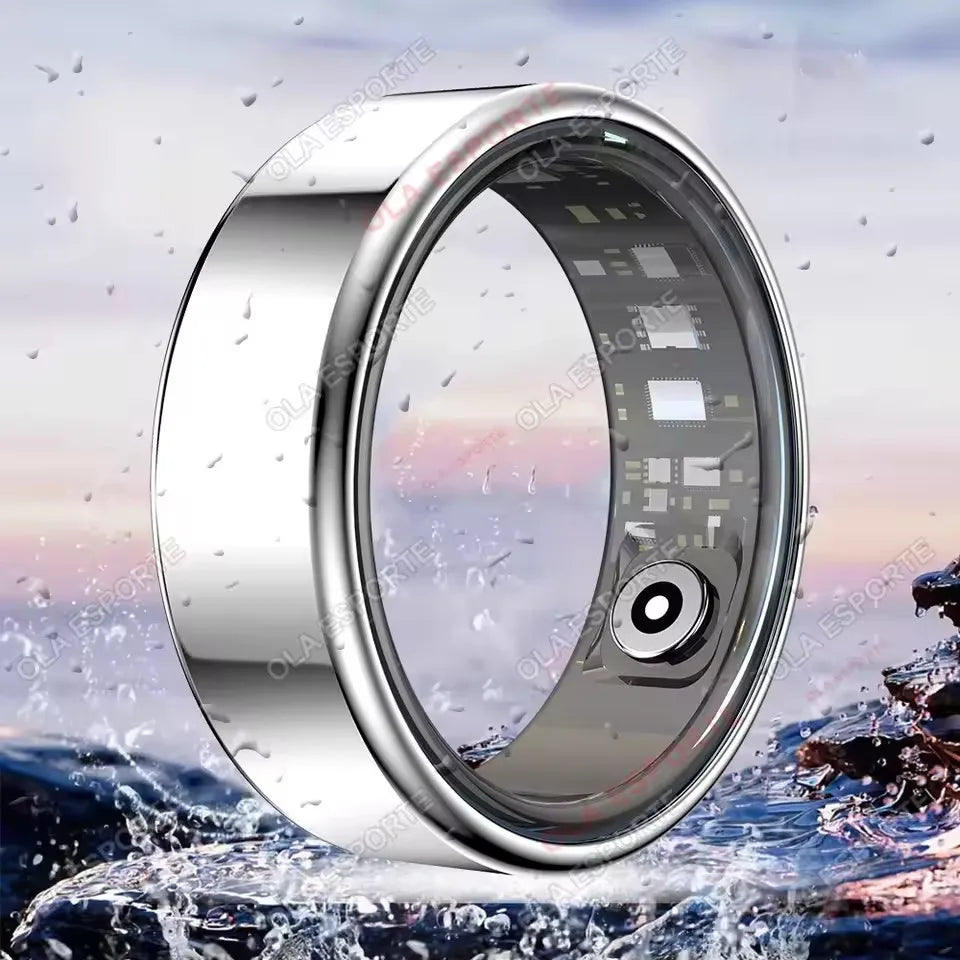 New R09 Smart Ring Men Women with Charging Case,Heart Rate Blood Oxygen,Skin Temperature Monitor,5ATM Waterproof For Android IOS Peaceful Pleasures Health and Wellness Silver 13