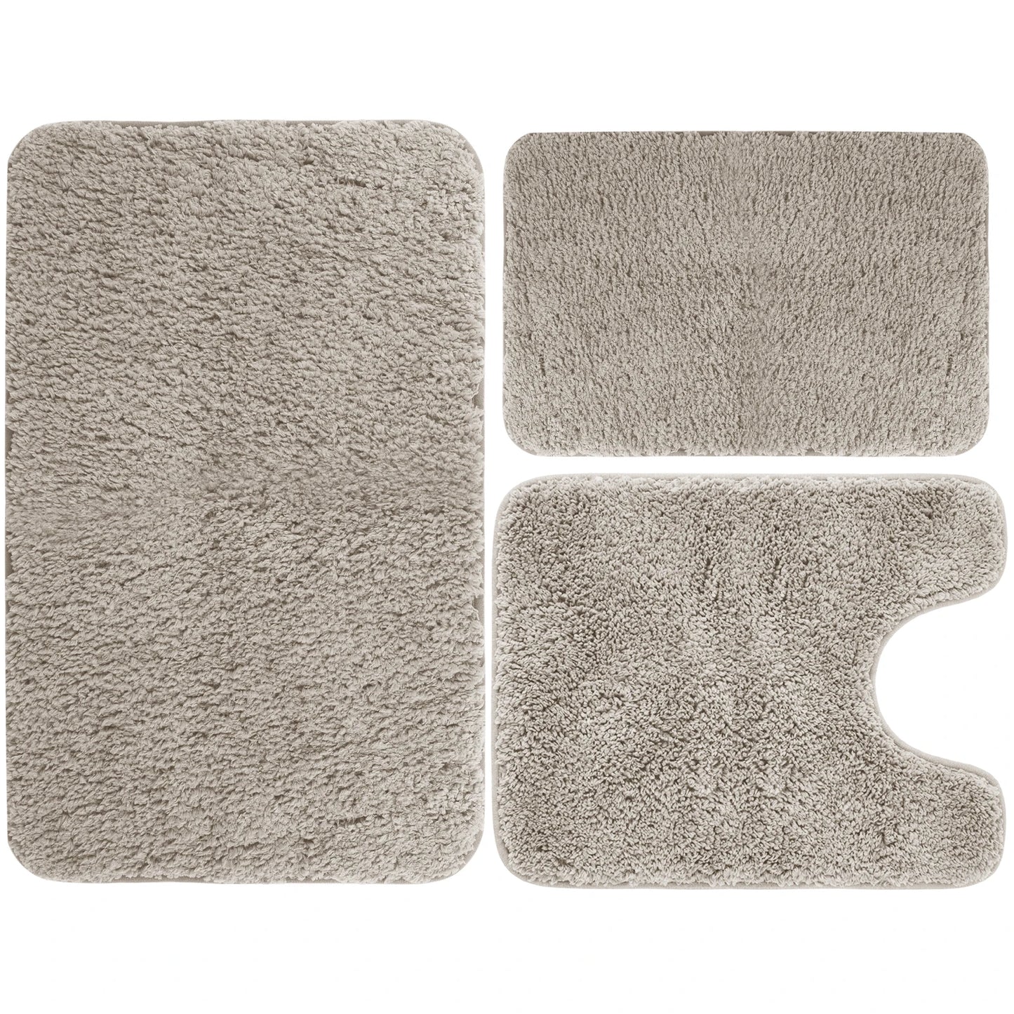 Microfibre Bath Mat 3Pcs Super Absorbent Bathroom Rug Set Non Slip Quick Drying Bathroom Carpet Set with U-Shaped Toilet Mat Peaceful Pleasures Health and Wellness Camel