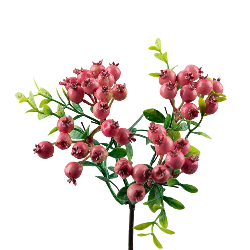 1X Artificial Pomegranate Long Branch Vibrant Berry Flowers Weddings
