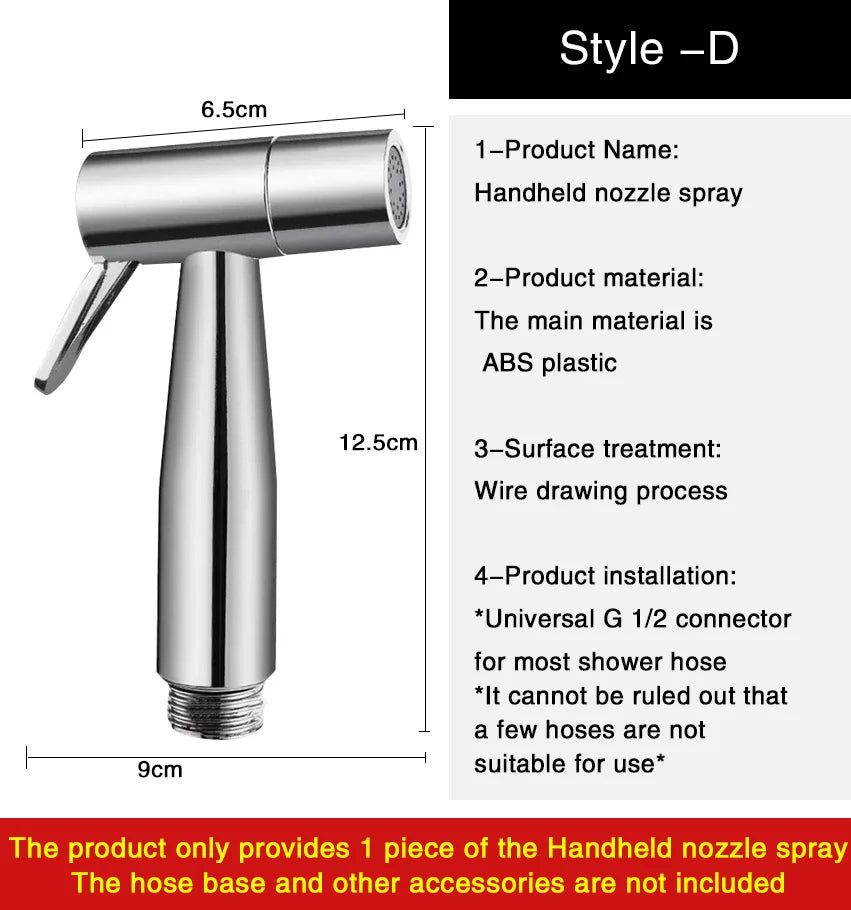 Handheld Bidet Sprayer | Self-Cleaning, G1/2 Universal Fit