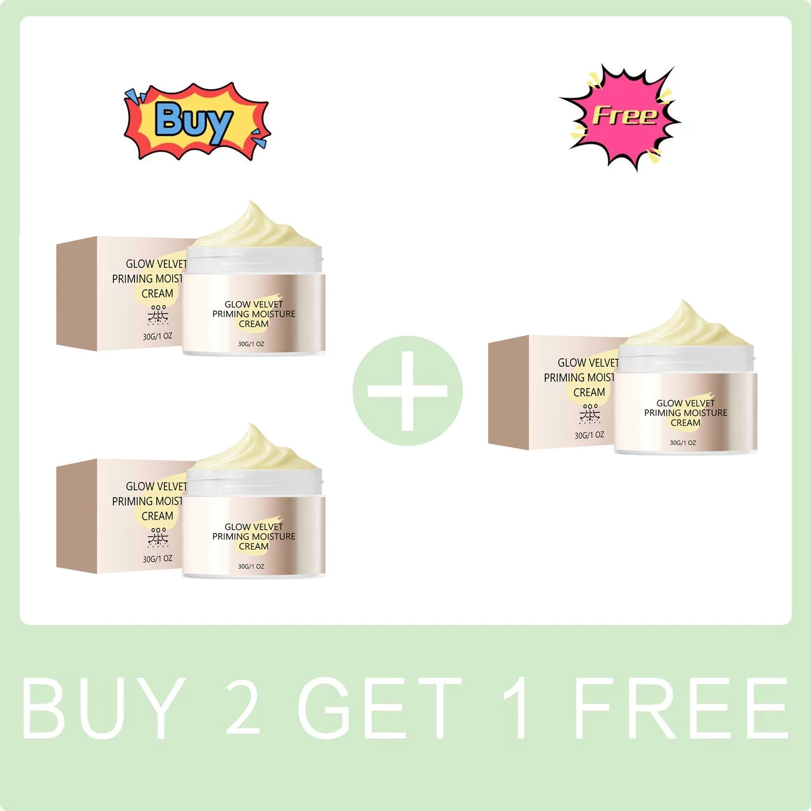 Velvet Primer Moisturizer Invisible Pore Oil Control Long-Lasting Hydrating Face Primer for Smooth Radiant Skin Face Cream Peaceful Pleasures Health and Wellness Buy 2 Get 1 Free