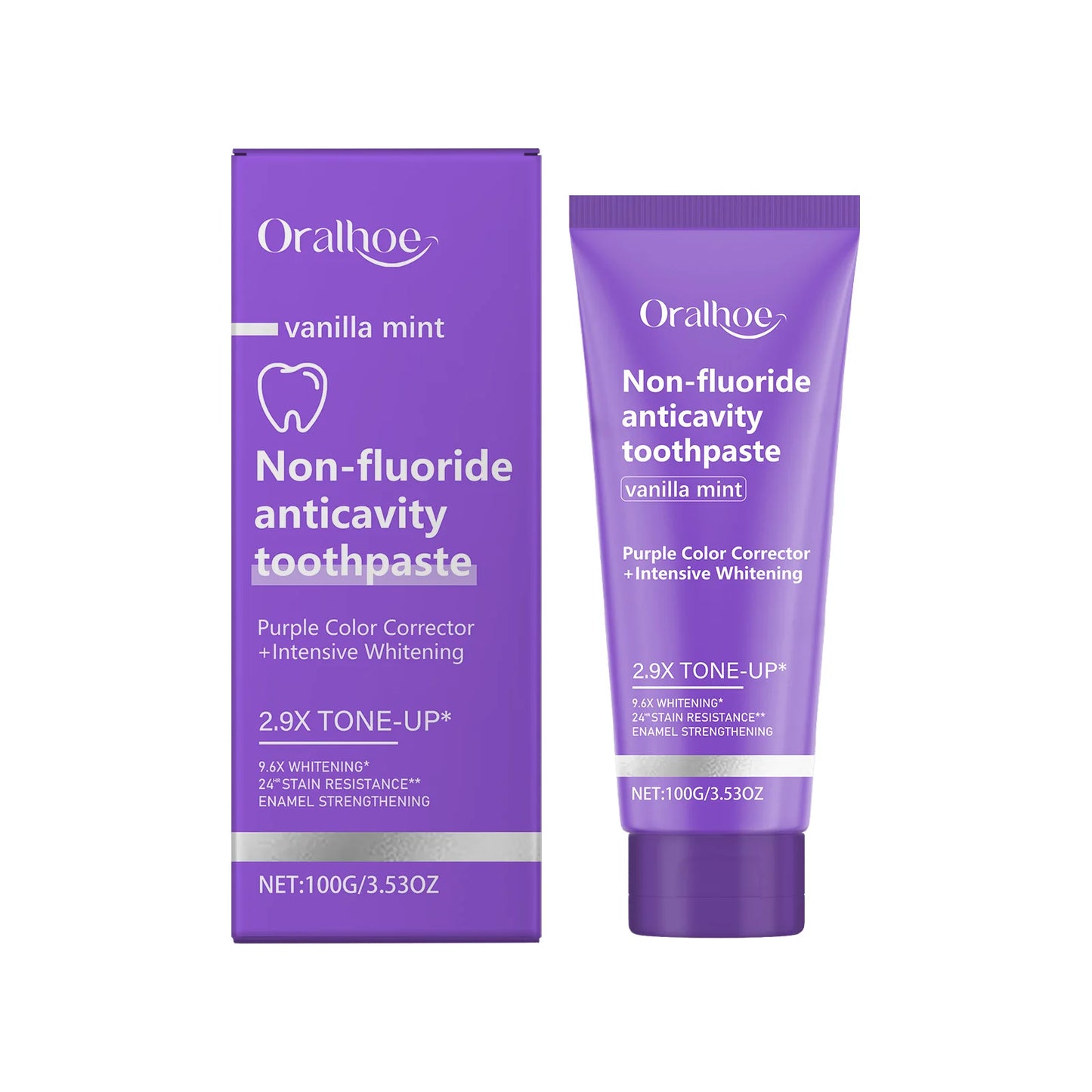 Oralhoe Purple Whitening Toothpaste | Vanilla Mint Non-Fluoride