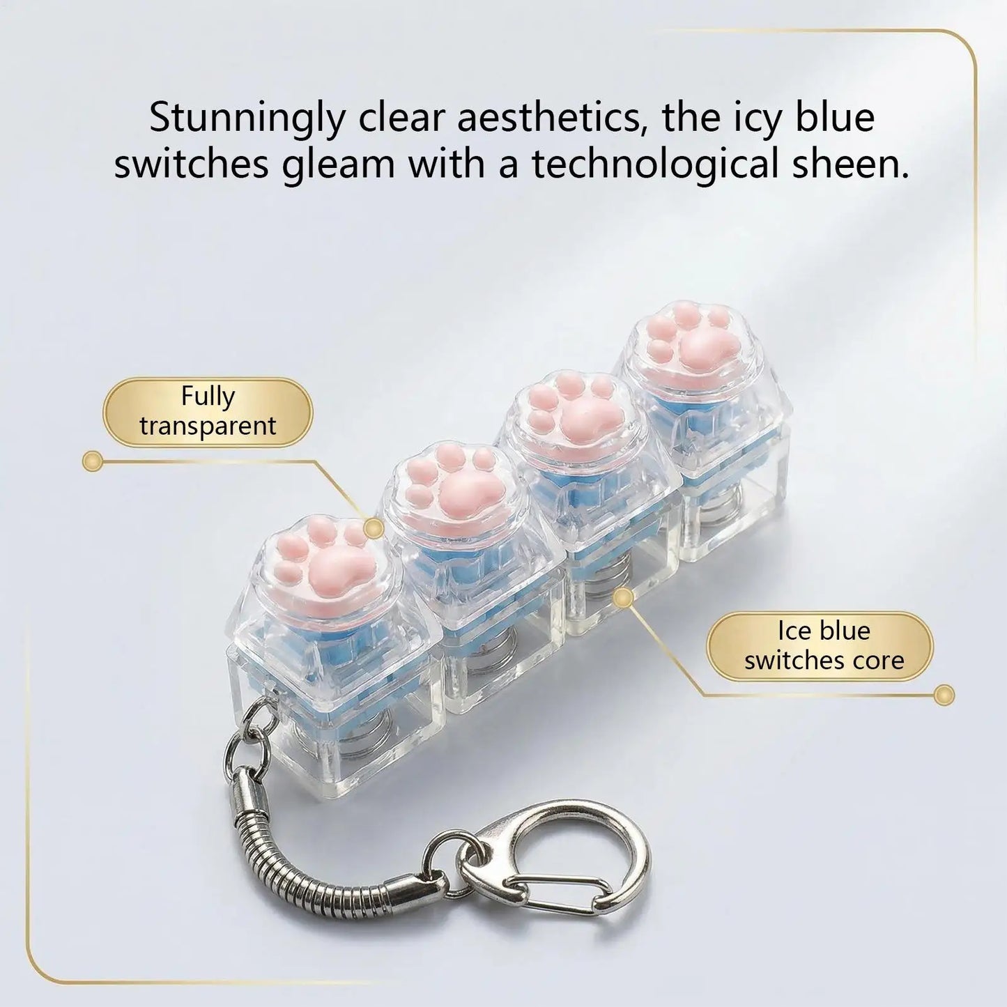 LED Crystal Clicker Keyboard Fidget Keychain Toy – Kids & Adults