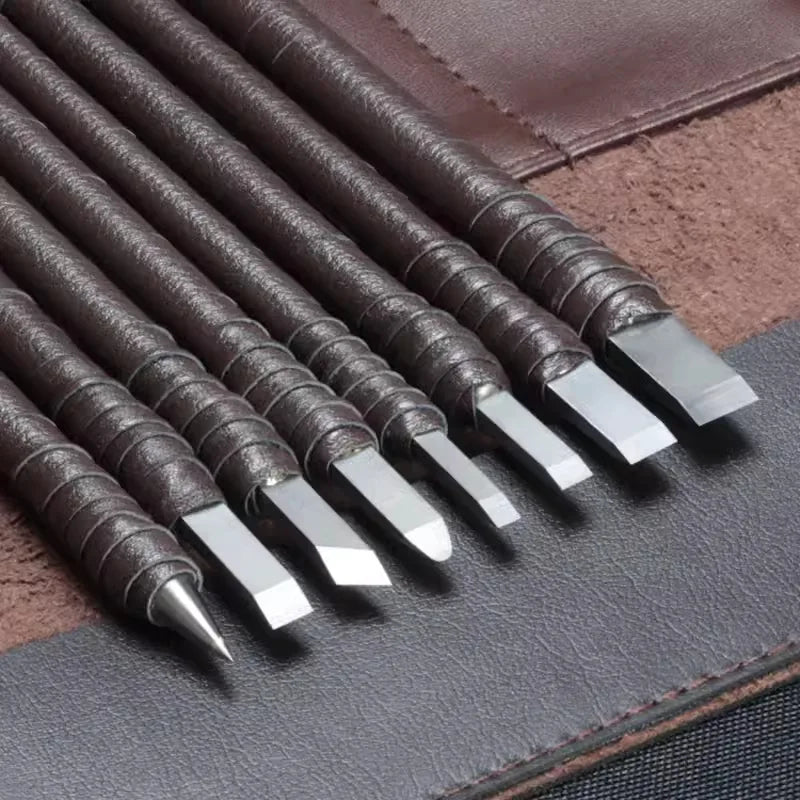 3 Pcs Tungsten Steel Stone Stamp Engraving Kit Professional Chisel Wood Seal Stone Carving Cutting Blade Hand Tool Set Carving Peaceful Pleasures Health and Wellness