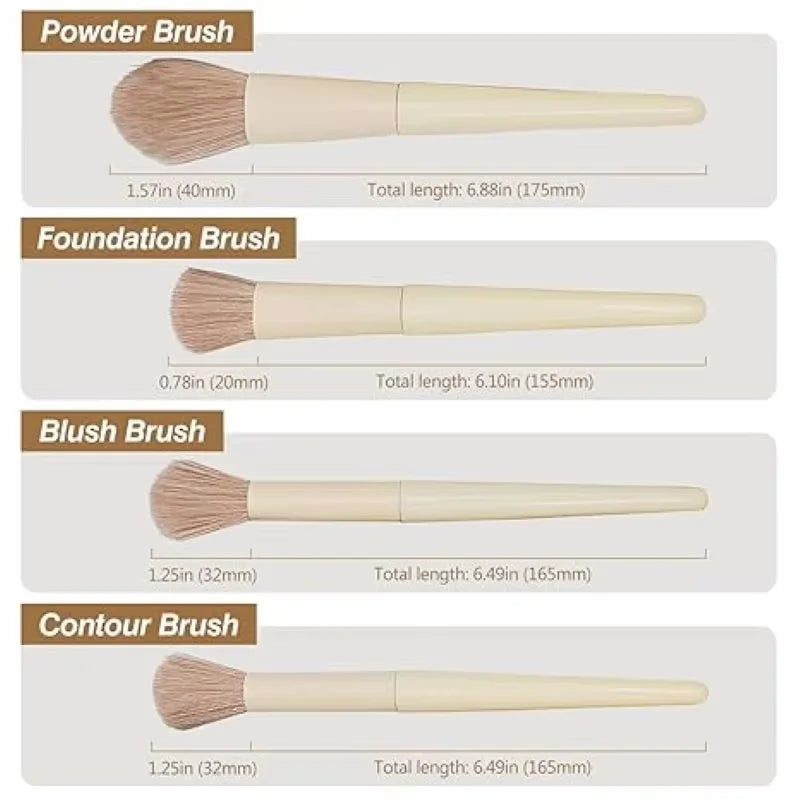 RUNTOIN 14-Pc Professional Soft Makeup Brush Set for Women