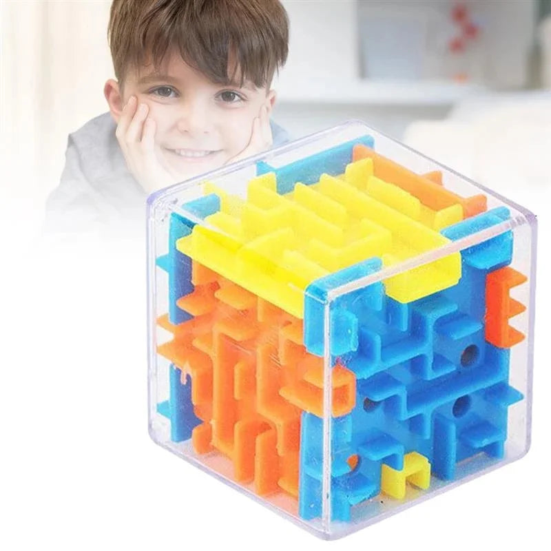 Mini 3D Maze Puzzle Cube | Six-Sided Rolling Ball Toy for Kids