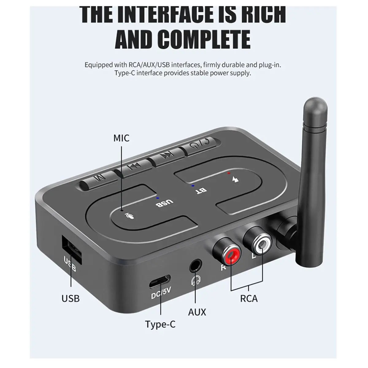 Bluetooth 6.0 Receiver – AUX RCA USB Wireless Audio Adapter Peaceful Pleasures Health and Wellness