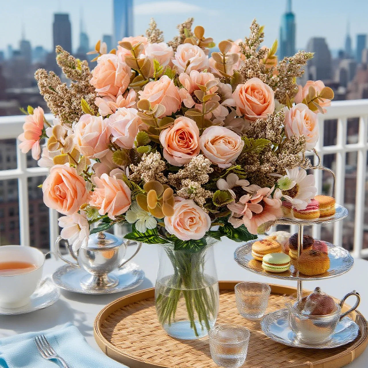 Artificial Silk Rose Bouquet | Wedding & Home Decor Flowers