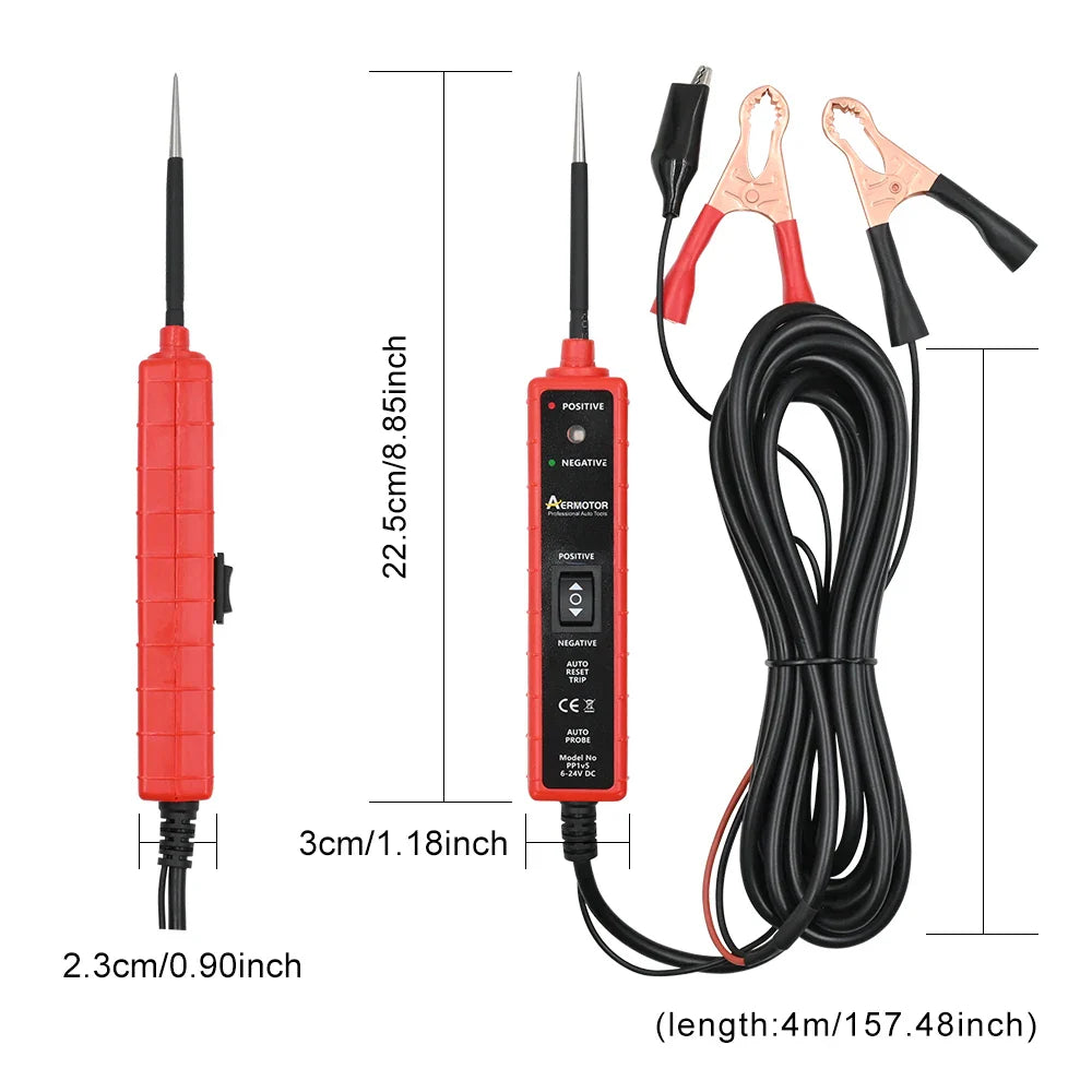 Automotive Electric Circuit Tester 6-24V DC | Power Switch