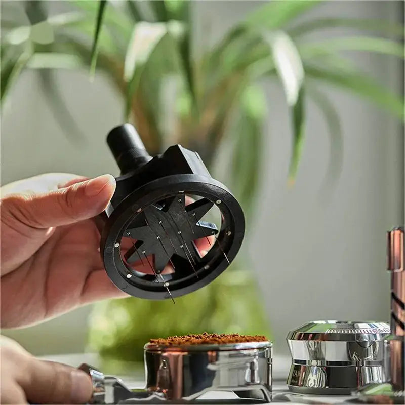 Adjustable Even Coffee Stirring Distribution Tools Rotatable Espresso Hand Tampers for Barista 51/54/58mm black Peaceful Pleasures Health and Wellness