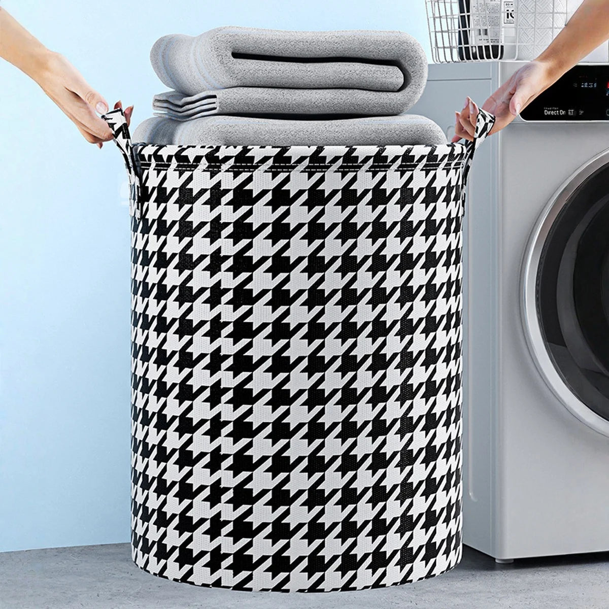 Large Collapsible Laundry Basket with Handles | Tall Round Hamper Laundry Hamper Basket Peaceful Pleasures Health and Wellness