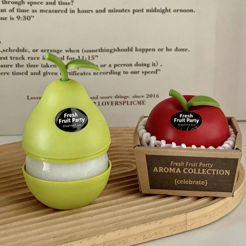Fruit Shaped Car-mounted Solid Balm Creative Cute Strawberry Apple Home Decor Solid Balm Refreshing Bathroom Toilet Deodorant Peaceful Pleasures Health and Wellness